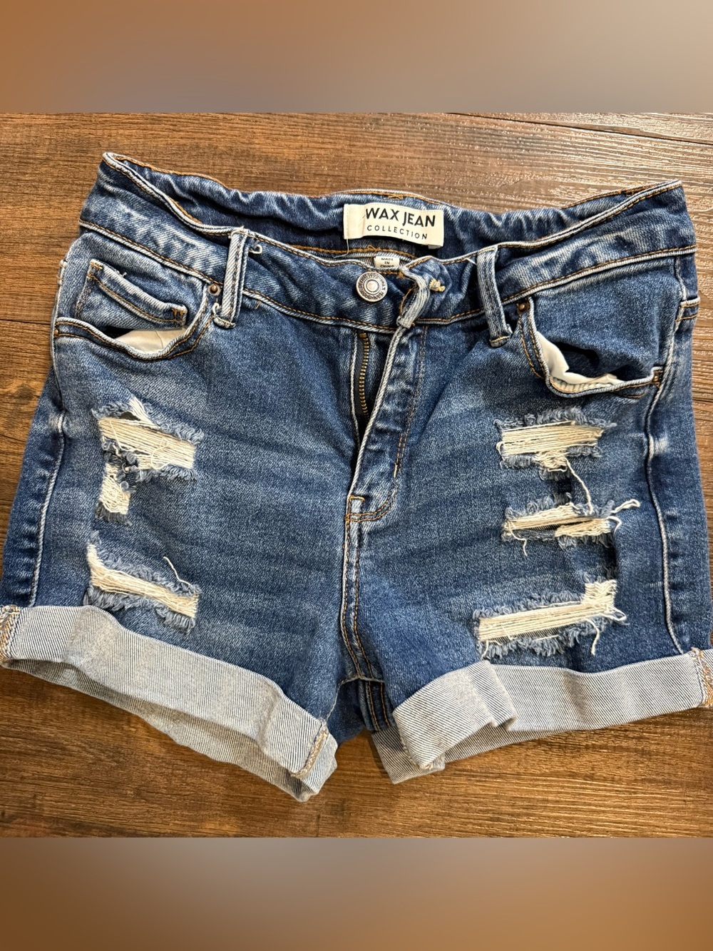 Crop Distressed Denim Women's Shorts, size Medium, $20